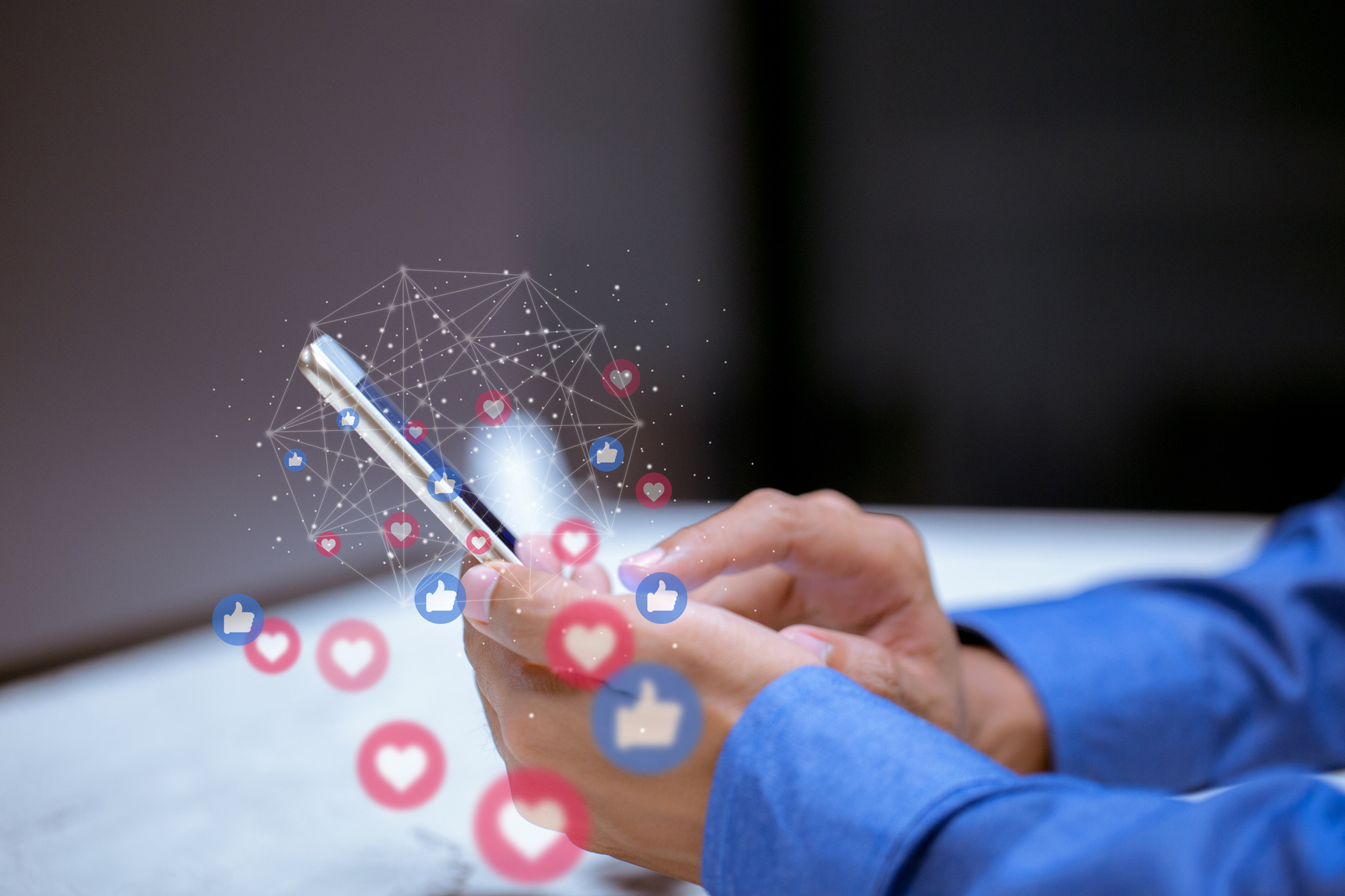Business using smartphone,social media social networking technology innovation concept.